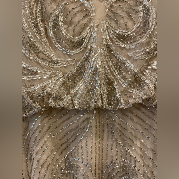 Aidan Mattox tan cocktail beaded dress - Picture 6 of 6